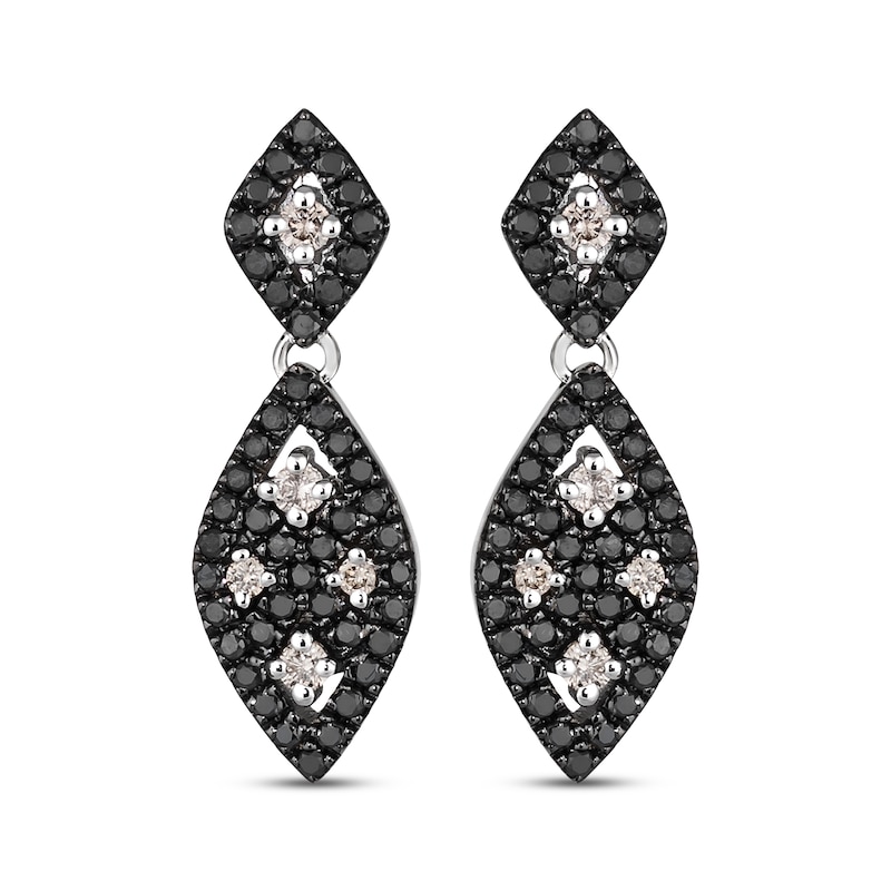 Le Vian Diamond Lattice Weave Marquise Drop Earrings 1/2 ct tw Vanilla Gold Plated