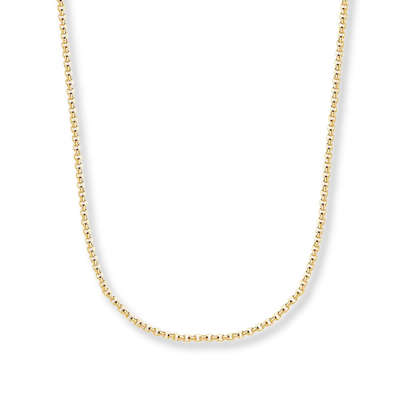 Hollow Box Chain Yellow Gold Plated 24