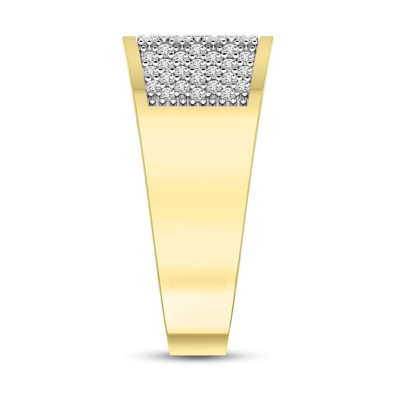 Men's Diamond Ring 1-1/4 ct tw Yellow Gold Plated