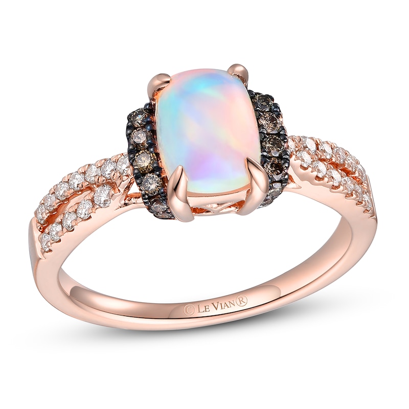Le Vian Opal Ring 1/3 ct tw Diamonds Strawberry Gold Plated