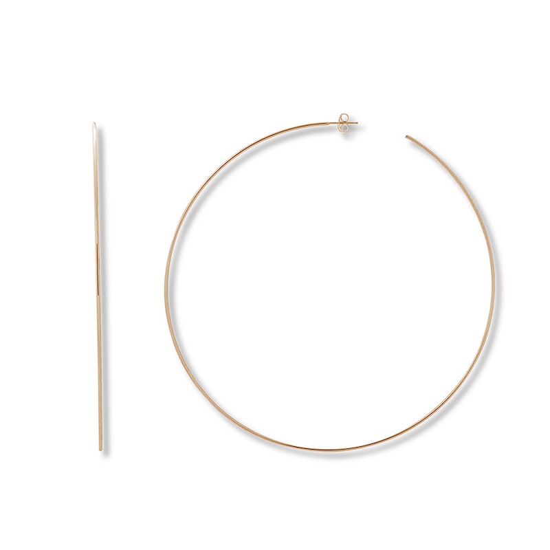 Hoop Earrings Rose Gold Plated 75mm