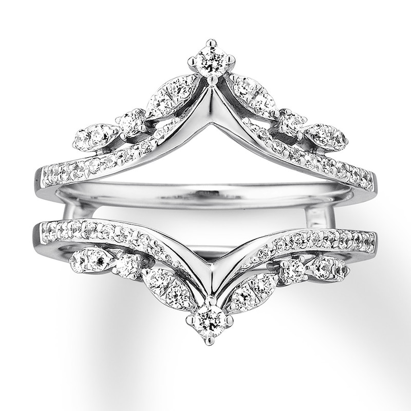 Diamond Enhancer Ring 1/2 ct tw Round-cut White Gold Plated