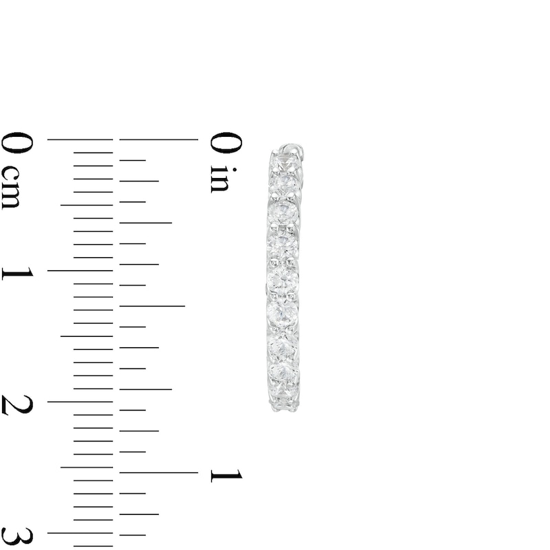 THE LEO Diamond Hoop Earrings 1 ct tw White Gold Plated