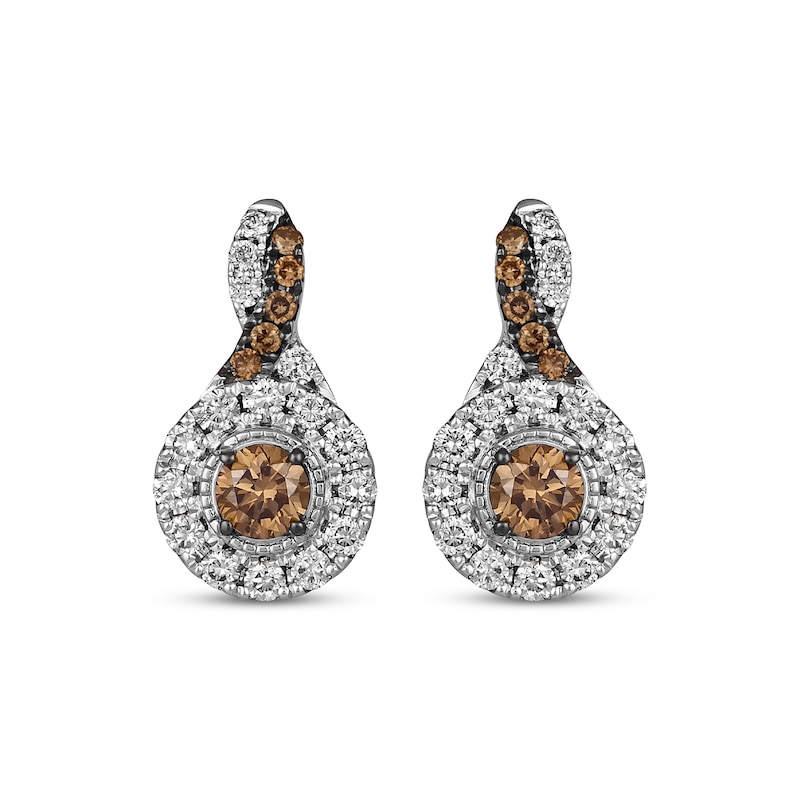 Le Vian Chocolate Twist Diamond Earrings 1 ct tw Vanilla Gold Plated