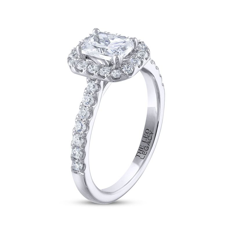 THE LEO Legacy Lab-Created Diamond Emerald-Cut Engagement Ring 1-3/8 ct tw White Gold Plated