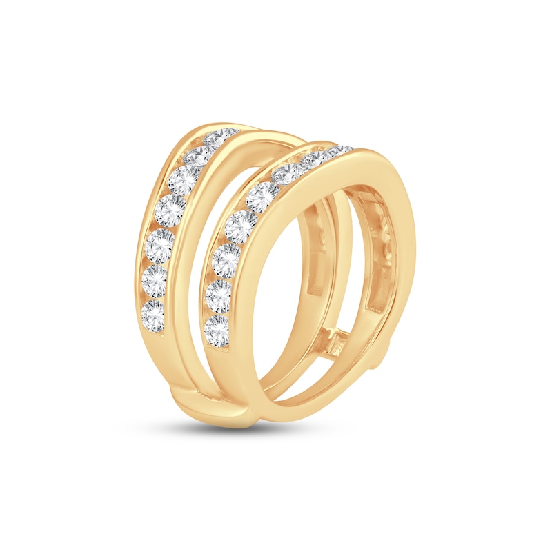 Diamond Enhancer Ring 2 ct tw Round-cut Yellow Gold Plated