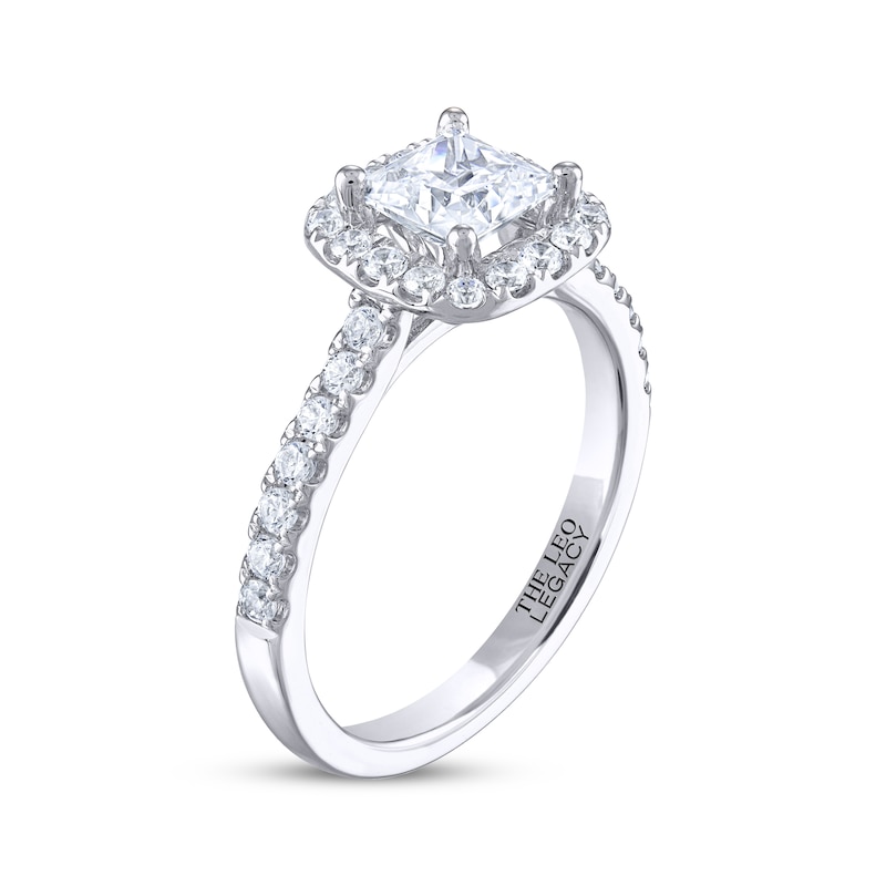 THE LEO Legacy Lab-Created Diamond Princess-Cut Engagement Ring 1-3/8 ct tw White Gold Plated