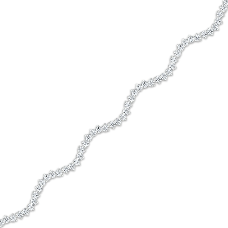Diamond Squiggle Bracelet 2 ct tw White Gold Plated 7.25