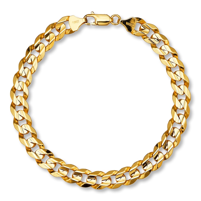 Curb Link Bracelet Yellow Gold Plated 9