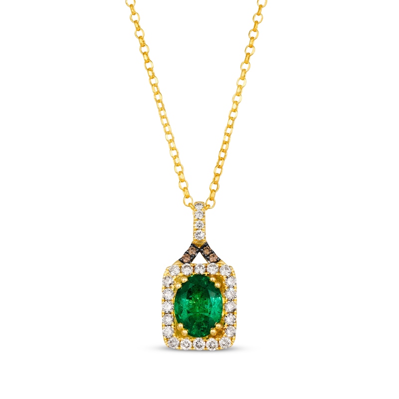 Le Vian Emerald Necklace 1/2 ct tw Diamonds Honey Gold Plated 19