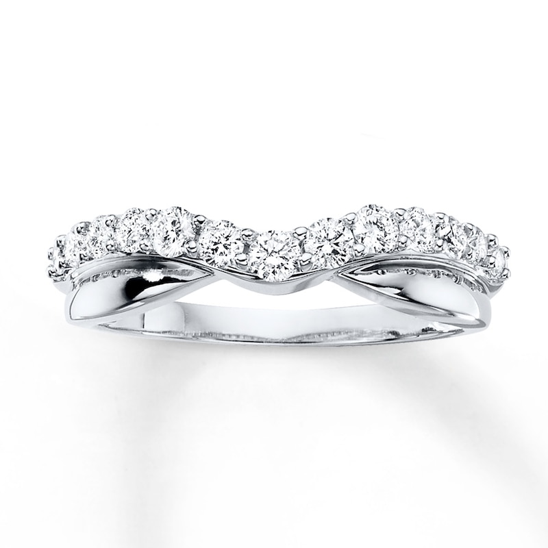 Diamond Wedding Band 1/2 ct tw Round-cut White Gold Plated