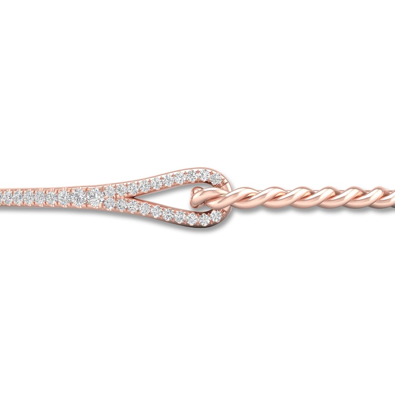 Love + Be Loved Diamond Bolo Bracelet 1/2 ct tw Rose Gold Plated