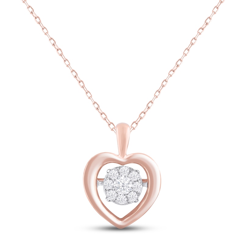 Unstoppable Love Diamond Heart Necklace 1/3 ct tw Rose Gold Plated 18