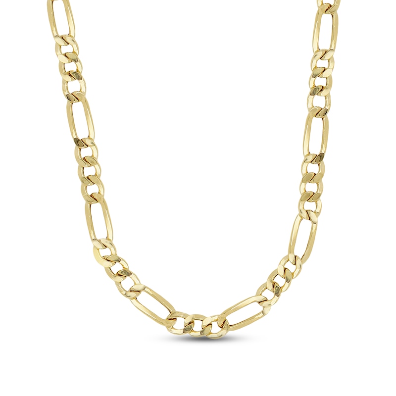 Hollow Figaro Chain Necklace Yellow Gold Plated 24