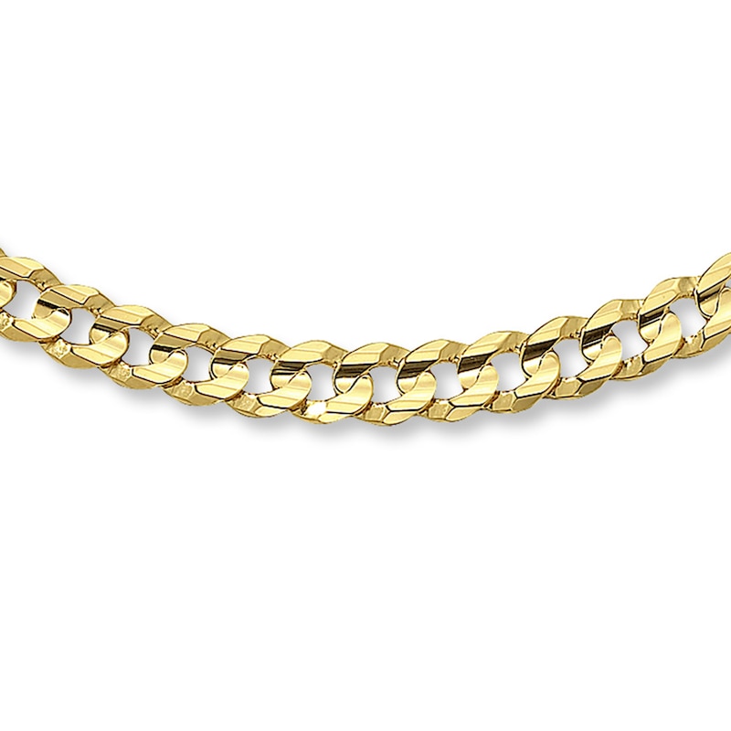Solid Curb Link Chain Yellow Gold Plated 22