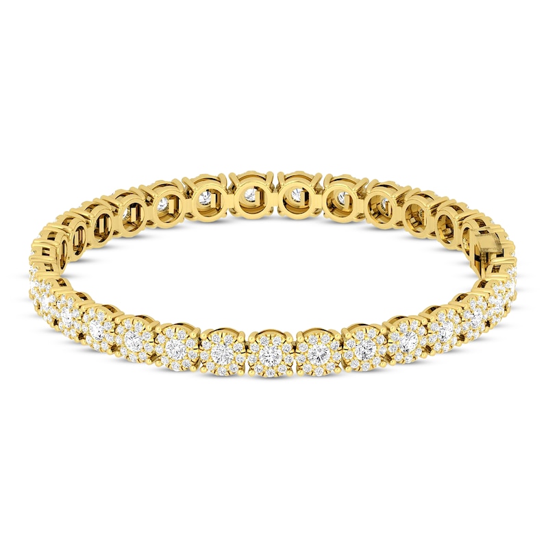 Diamond Fashion Bracelet 5 ct tw Yellow Gold Plated 7