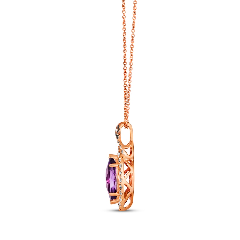 Le Vian Chocolate Twist Amethyst Necklace 1/3 ct tw Diamonds Strawberry Gold Plated 19