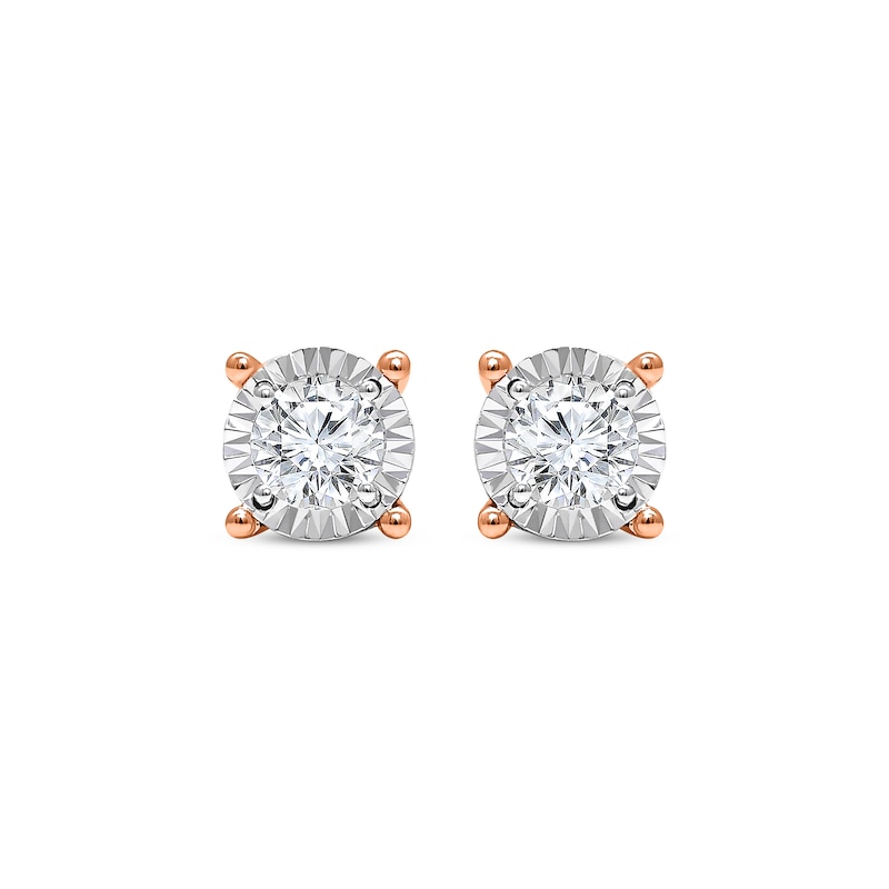 Radiant Reflections Diamond Solitaire Earrings 1 ct tw Rose Gold Plated