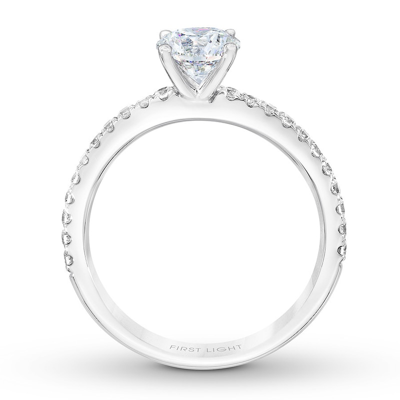 THE LEO First Light Diamond Engagement Ring 5/8 ct tw White Gold Plated