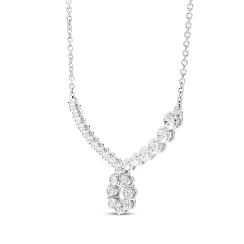 Diamond Loop Smile Necklace 1 ct tw White Gold Plated 18