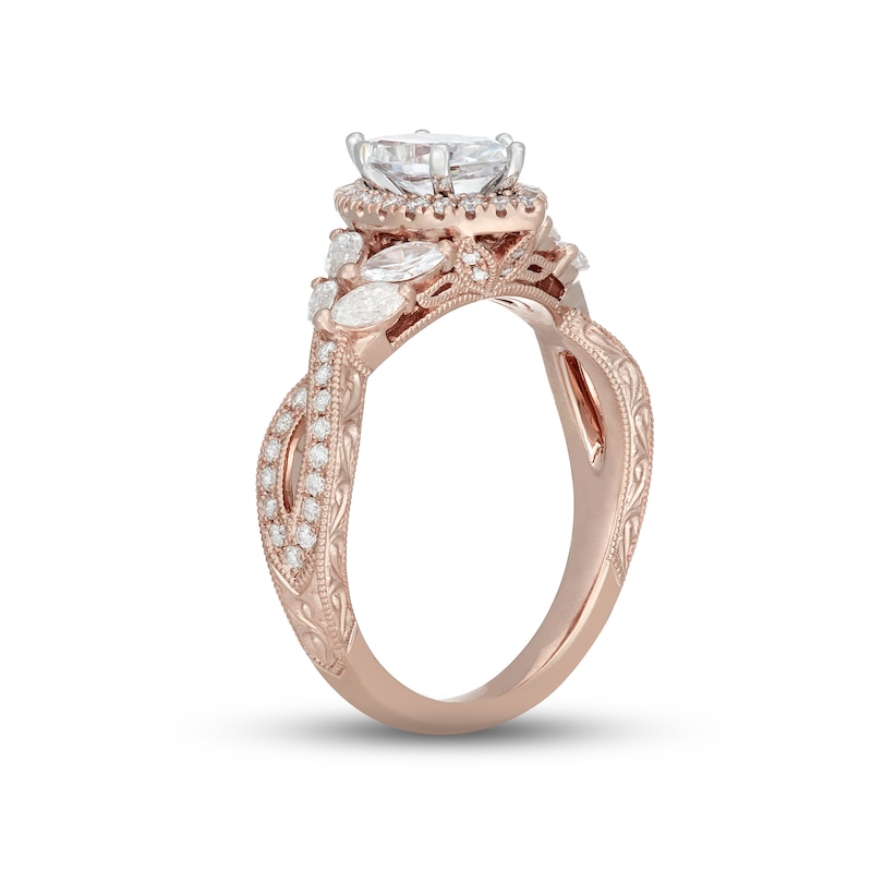 Neil Lane Diamond Engagement Ring 1-3/8 ct tw Rose Gold Plated