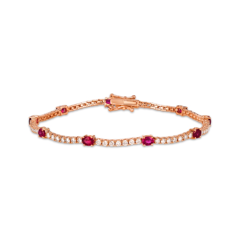 Le Vian Ruby Bracelet 1-5/8 ct tw Diamonds Strawberry Gold Plated 7.15