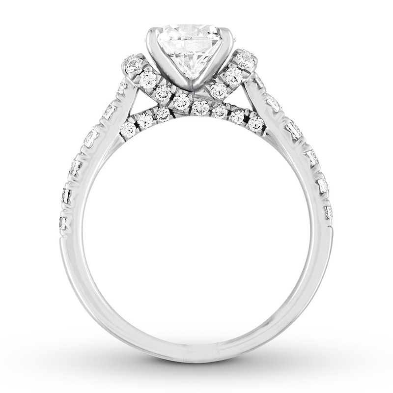 Diamond Engagement Ring 2-1/4 ct tw Round-cut White Gold Plated