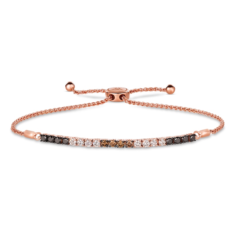 Le Vian Diamond Bolo Bracelet 1-3/8 ct tw Strawberry Gold Plated 9.5