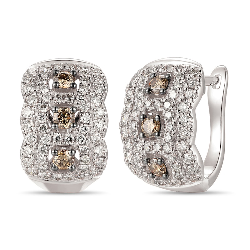 Le Vian Diamond Huggie Earrings 1-1/8 ct tw Vanilla Gold Plated