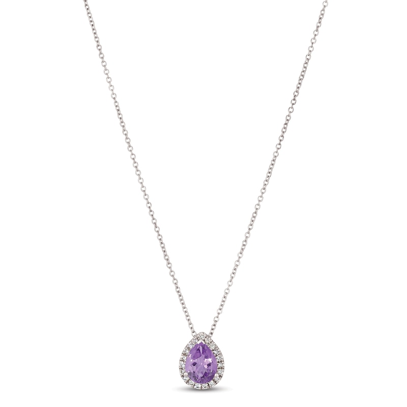 Le Vian Amethyst & Diamond Necklace 1/8 ct tw Vanilla Gold Plated 18
