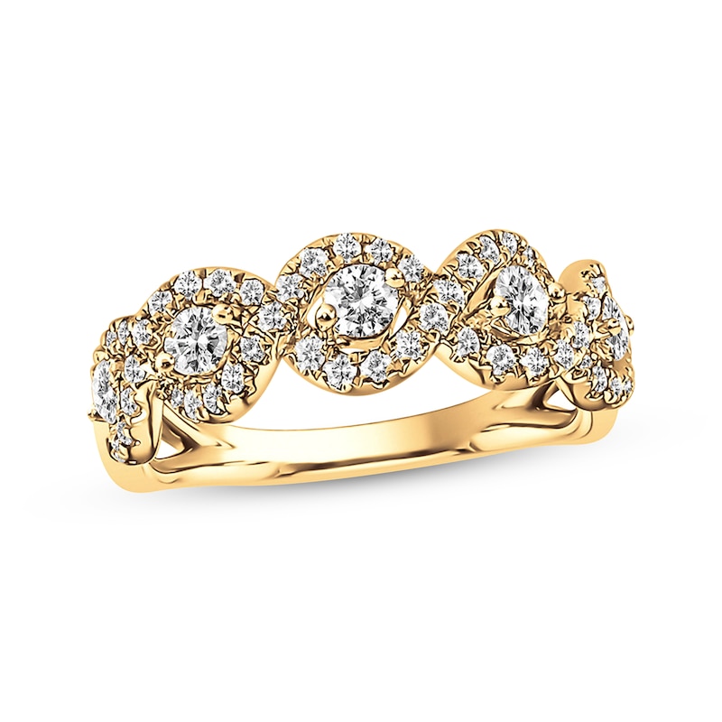 Diamond Anniversary Band 3/4 ct tw Round-cut Yellow Gold Plated