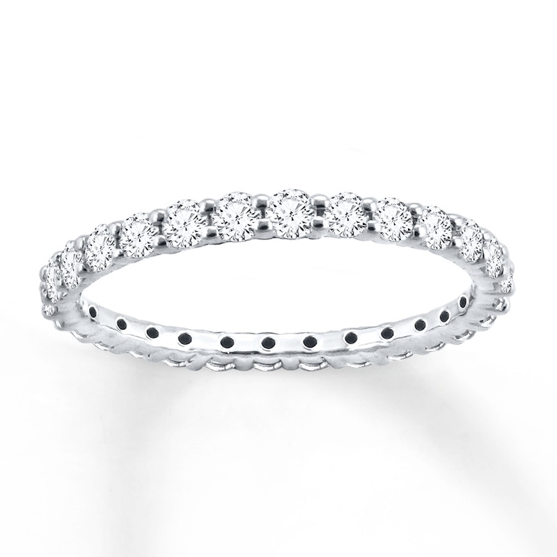 Diamond Eternity Ring 1 ct tw Round-cut White Gold Plated