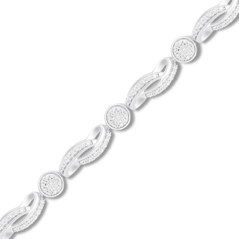 Diamond Fashion Bracelet 1 ct tw White Gold Plated 7