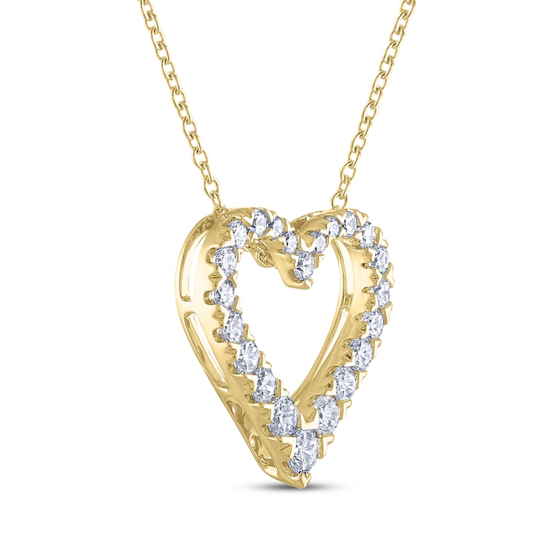 THE LEO Diamond Heart Necklace 3/4 ct tw Yellow Gold Plated