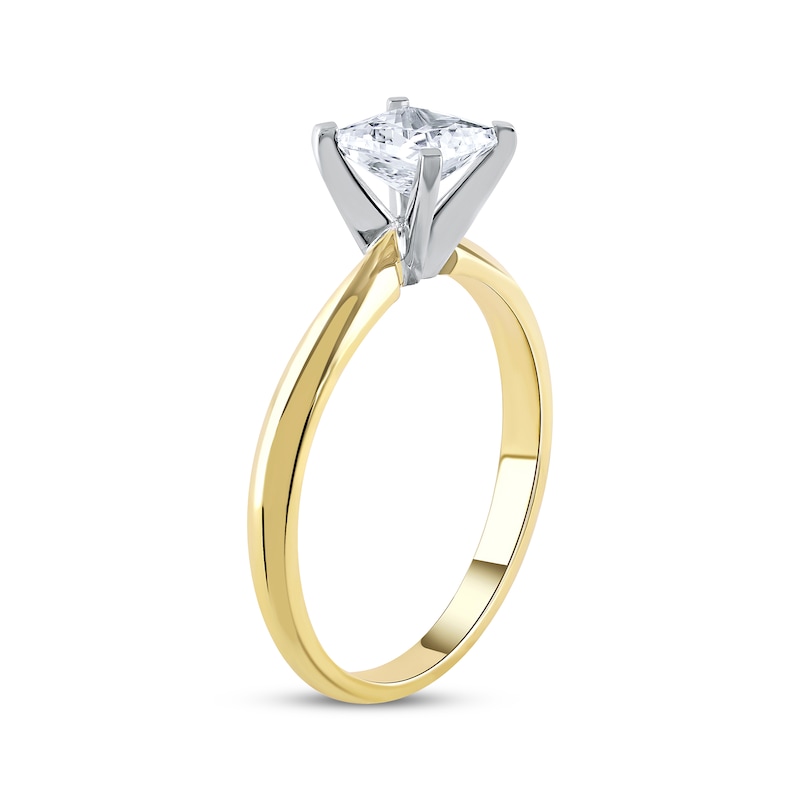 Lab-Created Diamonds by Princess-Cut Solitaire Engagement Ring 1-1/4 ct tw Yellow Gold Plated