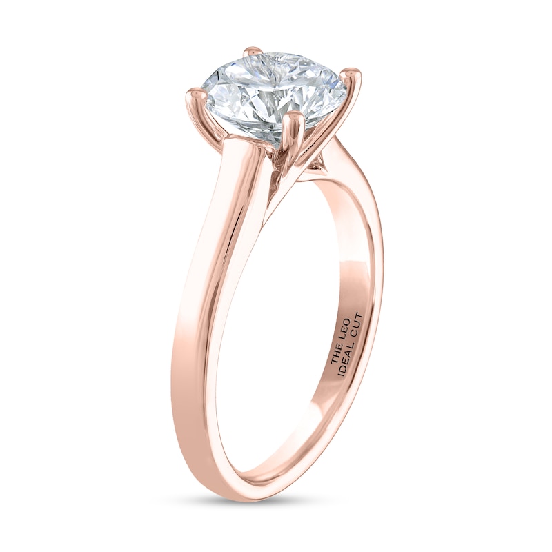 THE LEO Ideal Cut Diamond Solitaire Engagement Ring 2 ct tw Rose Gold Plated