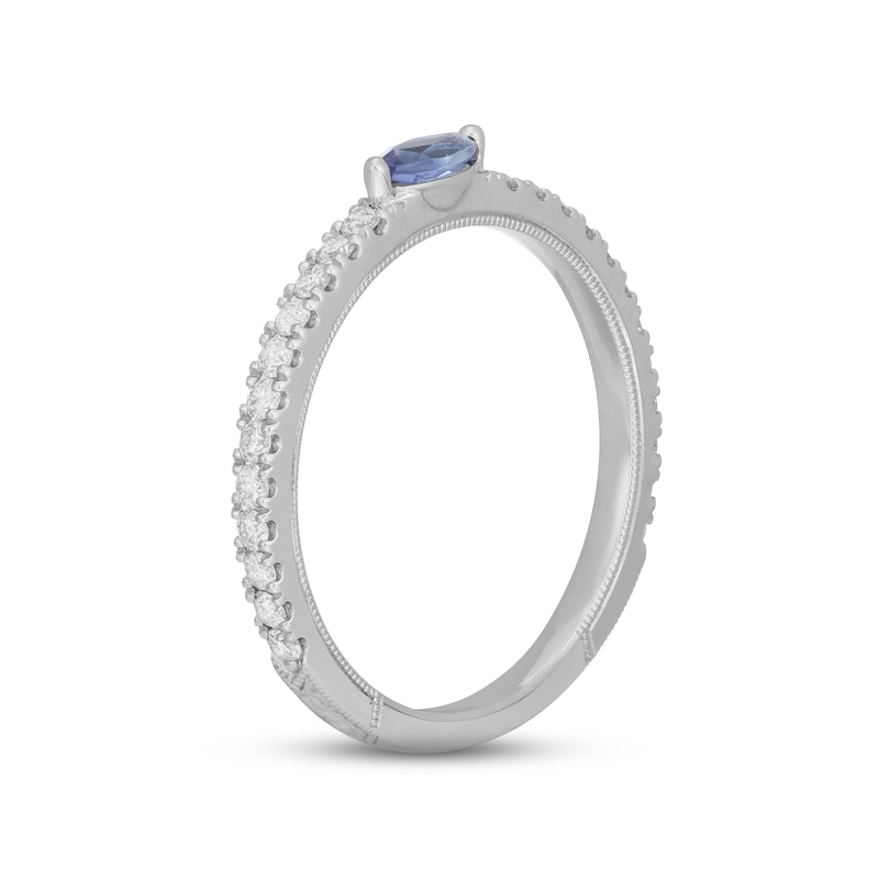 Neil Lane Tanzanite & Diamond Anniversary Ring 1/3 ct tw White Gold Plated