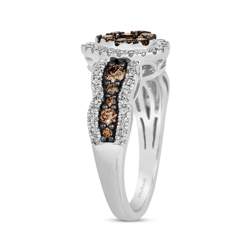 Le Vian Chocolate Waterfall Diamond Ring 1 ct tw Vanilla Gold Plated