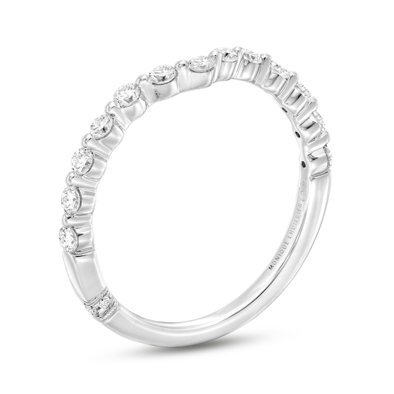 Monique Lhuillier Bliss Contoured Diamond Wedding Band 1/3 ct tw White Gold Plated