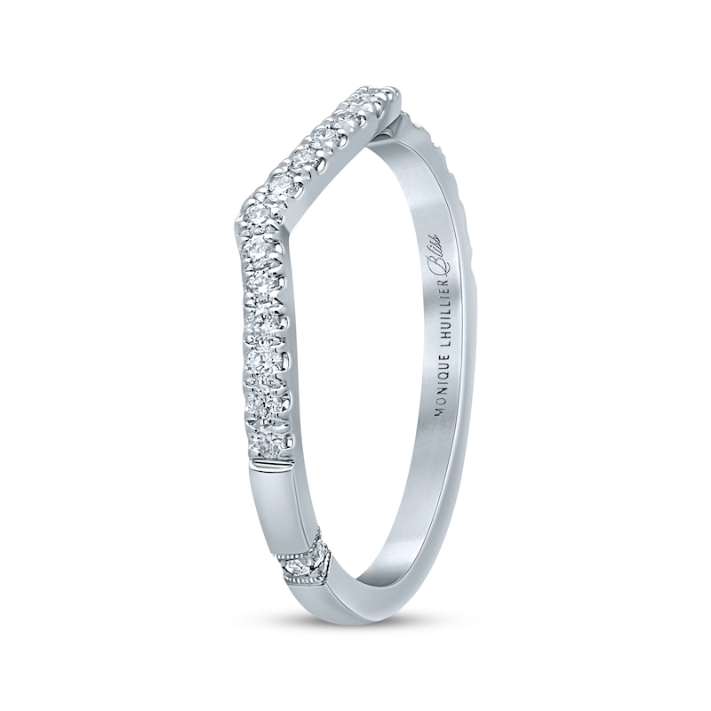 Monique Lhuillier Bliss Diamond Wedding Band 1/5 ct tw Round-cut White Gold Plated
