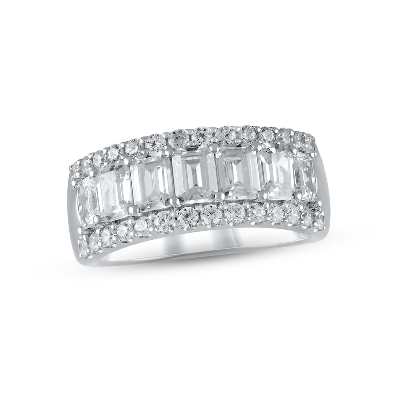 Lab-Created Diamonds by Emerald-Cut Anniversary Band 2-1/2 ct tw White Gold Plated