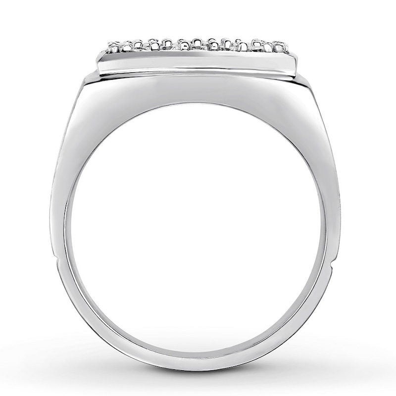 Men's Diamond Ring 1 ct tw Round-cut White Gold Plated