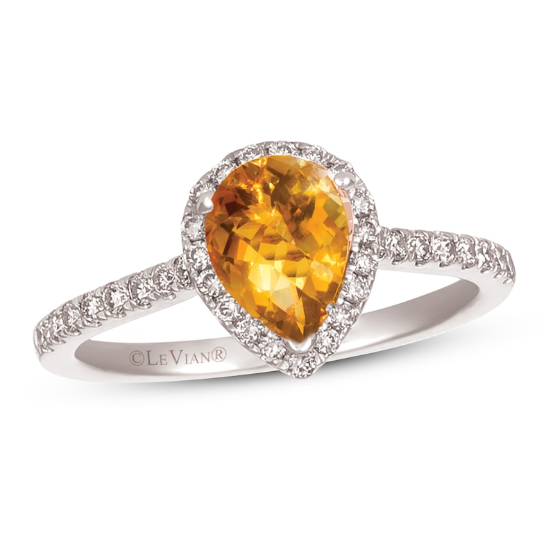 Le Vian Citrine & Diamond Ring 1/3 ct tw Vanilla Gold Plated