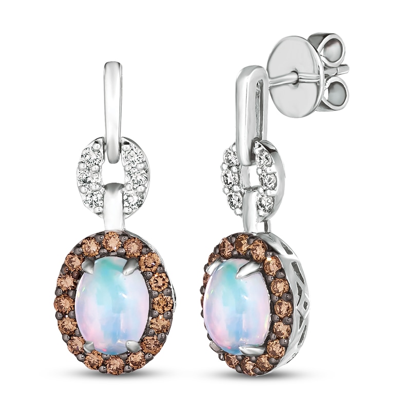 Le Vian Opal Earrings 7/8 ct tw Diamonds Vanilla Gold Plated