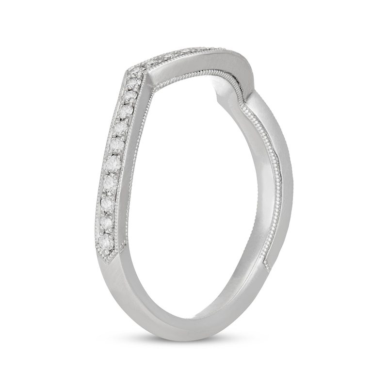 Neil Lane Contoured Diamond Wedding Band 1/4 ct tw White Gold Plated