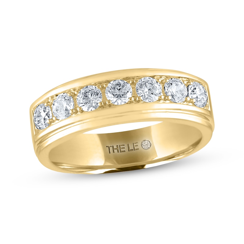 Men's THE LEO Diamond Wedding Band 1 ct tw Round-cut Yellow Gold Plated