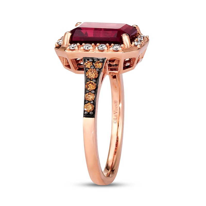 Le Vian Garnet Ring 1/3 ct tw Diamonds Strawberry Gold Plated