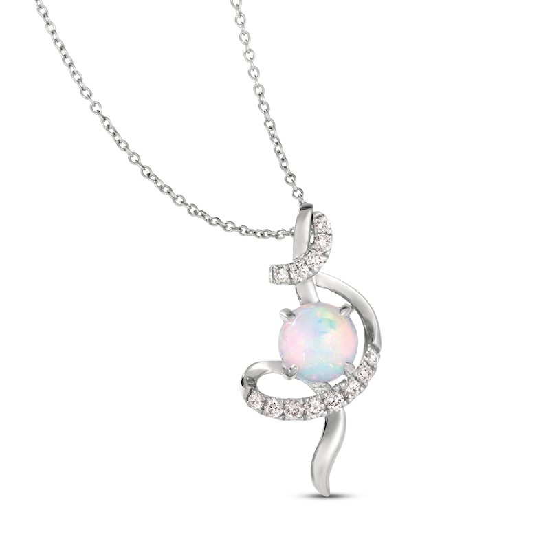 Le Vian Opal Necklace 1/5 ct tw Diamonds Vanilla Gold Plated 18