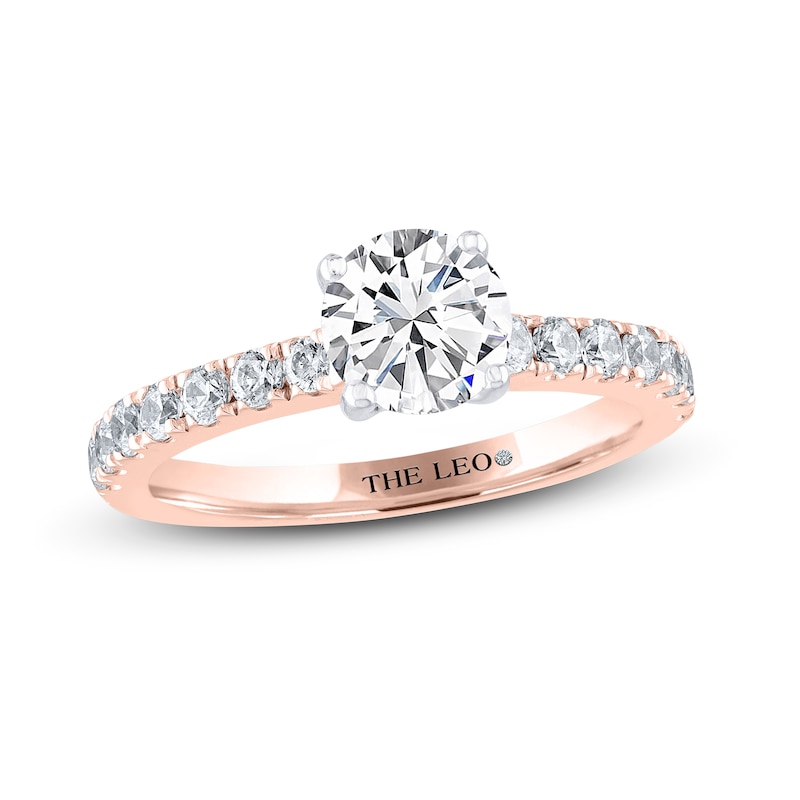 THE LEO Diamond Engagement Ring 1-3/8 ct tw Round-cut Rose Gold Plated