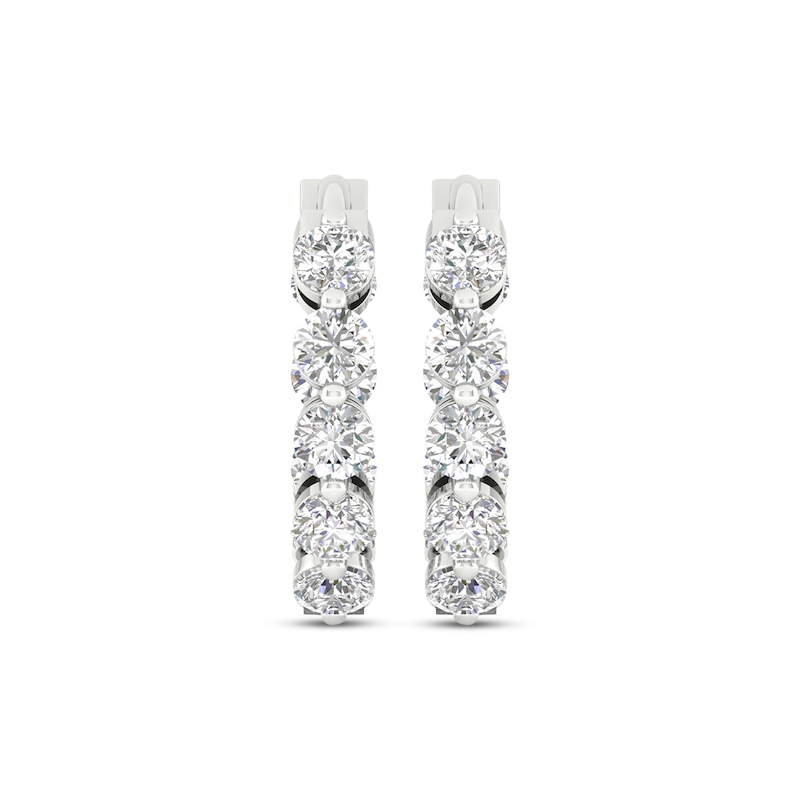 Lab-Created Diamonds by Inside-Out Hoop Earrings 1-1/2 ct tw White Gold Plated